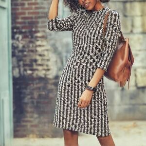 JUST TAYLOR Houndstooth Patterned Dress